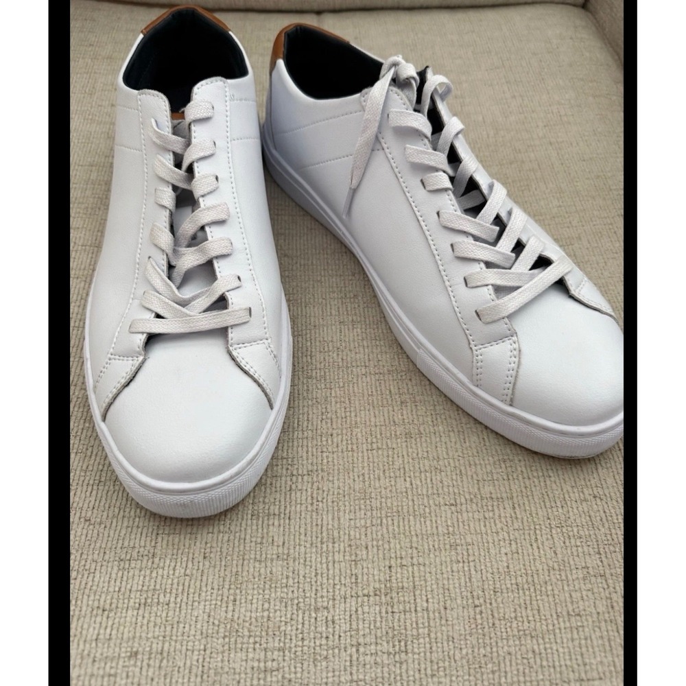 BYLT Basics Everyday Shoes Men's 12 White Leather Low Top Minimalist Sneakers